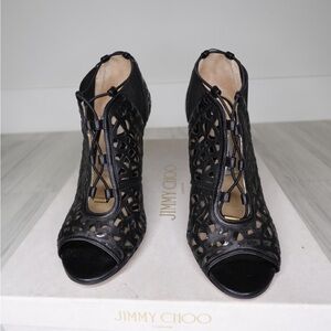Jimmy Choo Black Cutout Heels Nappa Fab